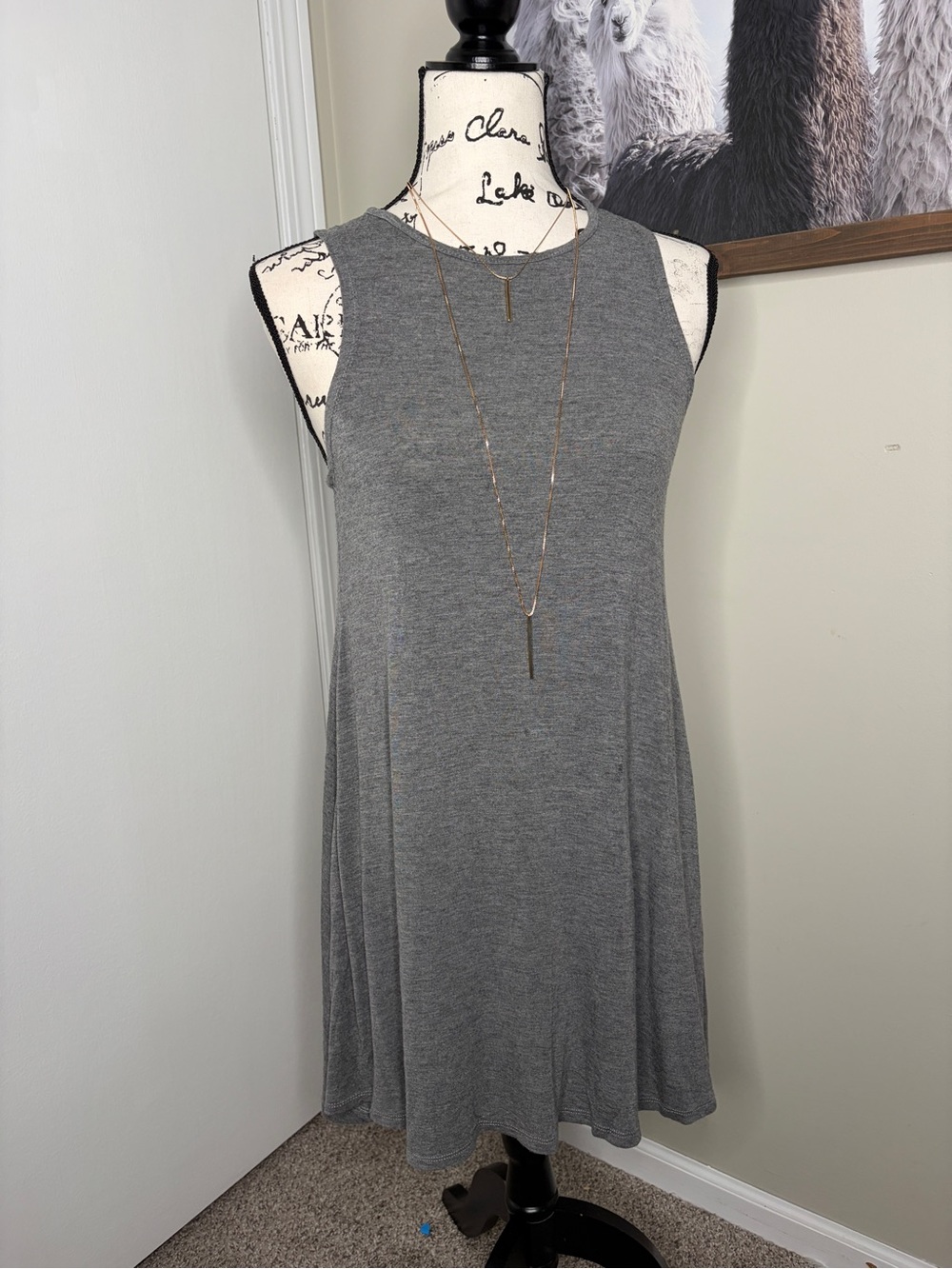 Rue21 Gray Sleeveless Swing Mini Dress